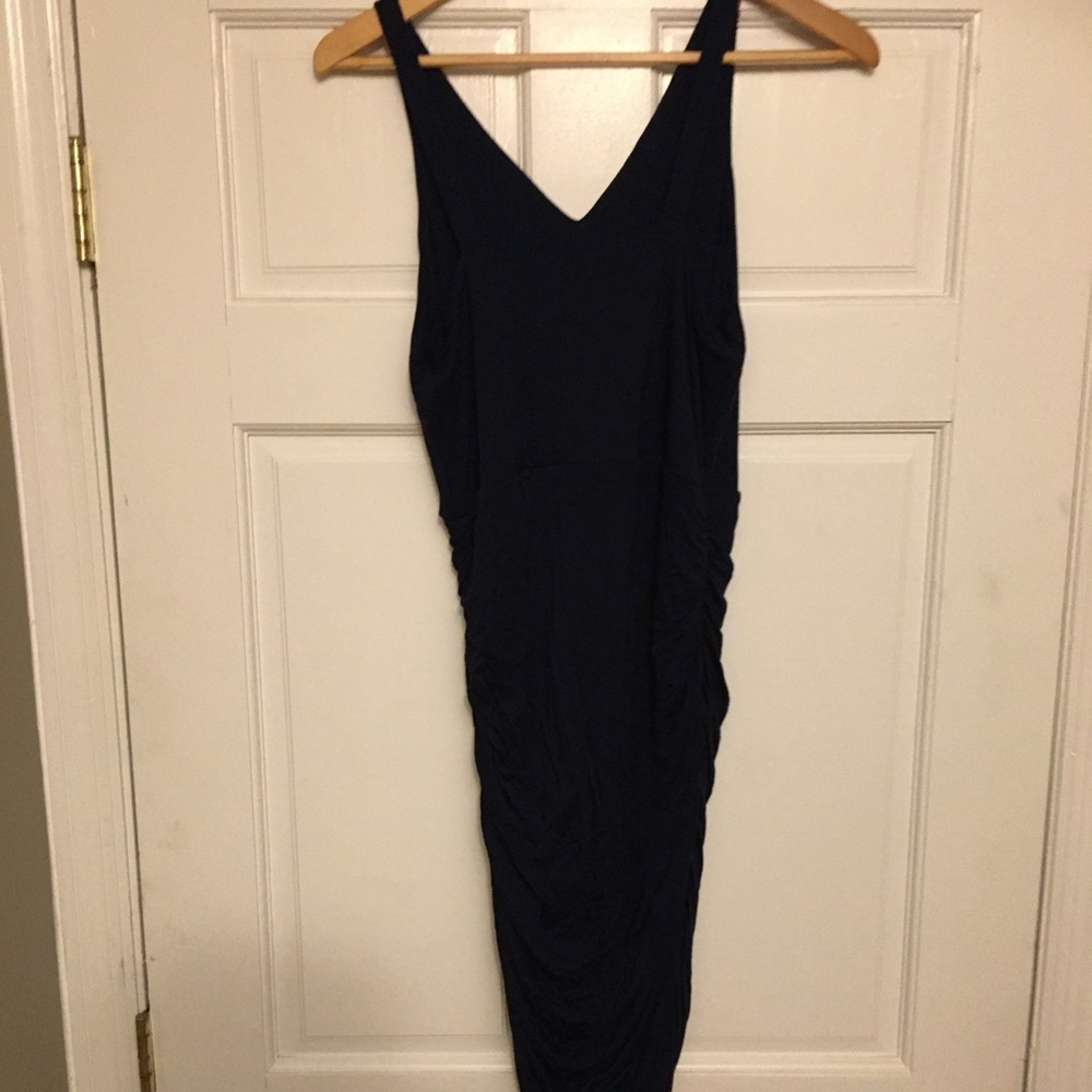 INC blue pink stretch dress